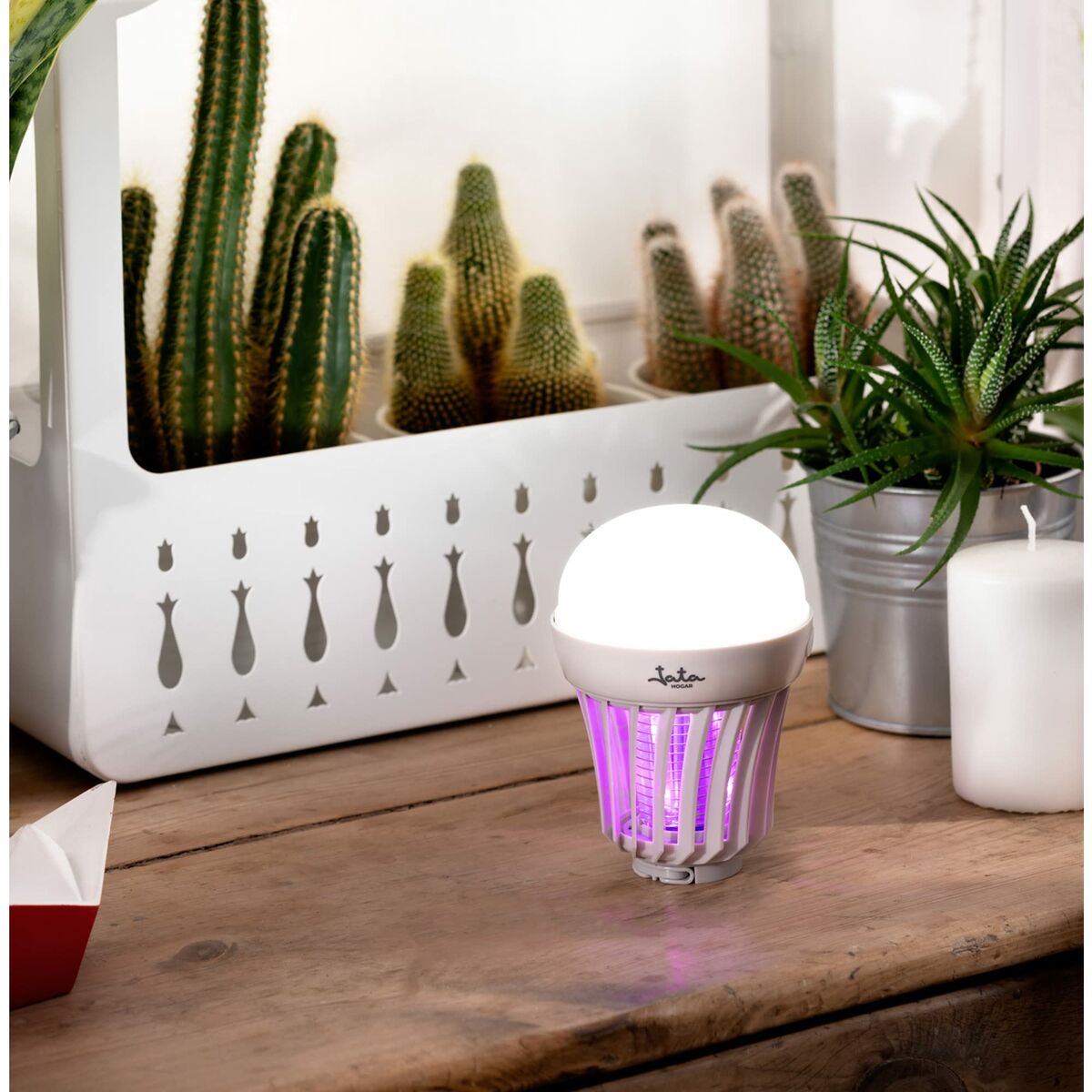 Anti-Mosquito Lamp JATA MELI0320 White Grey Stainless steel-2