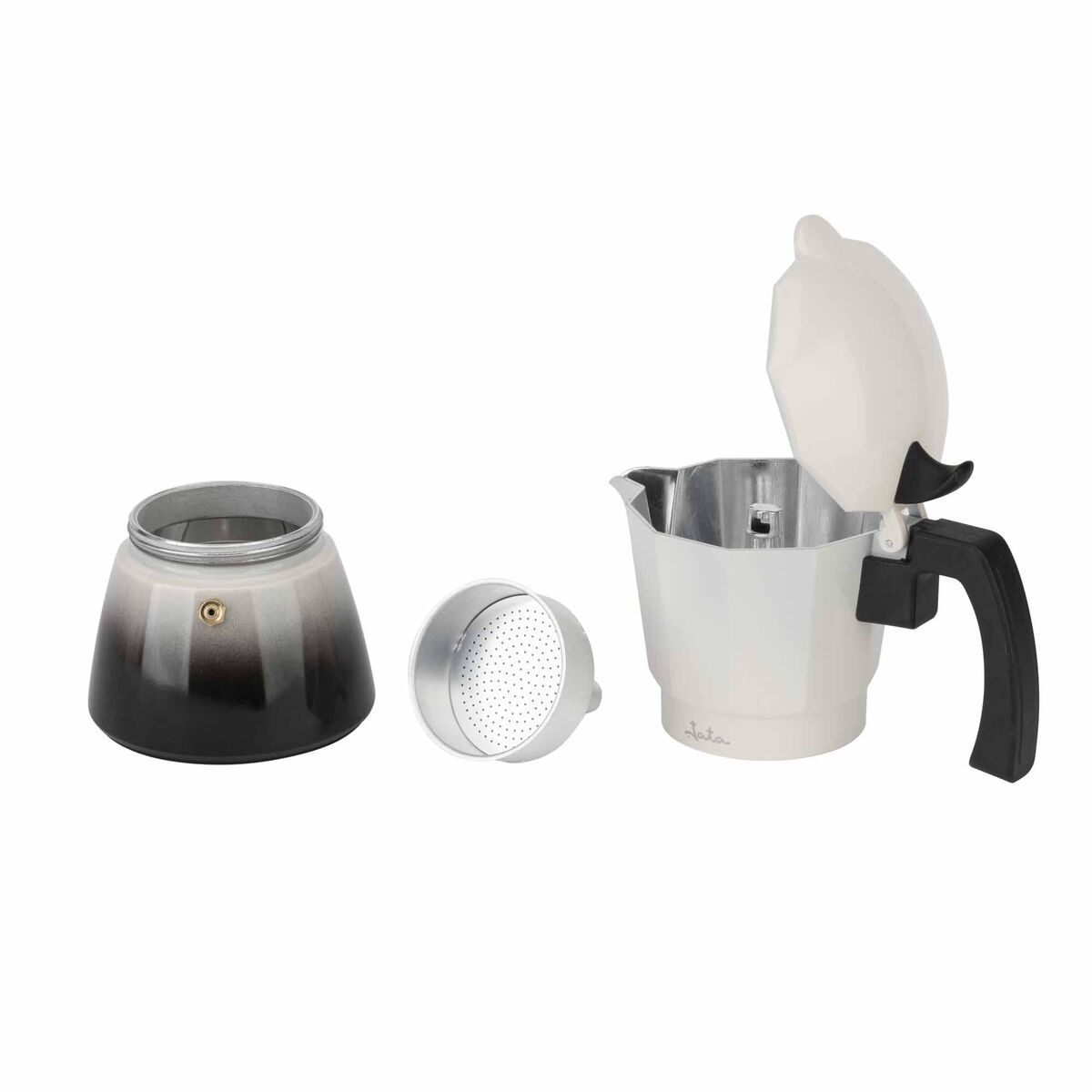 Italian Coffee Pot JATA HCAF2409 Cream Aluminium 9 Cups-1