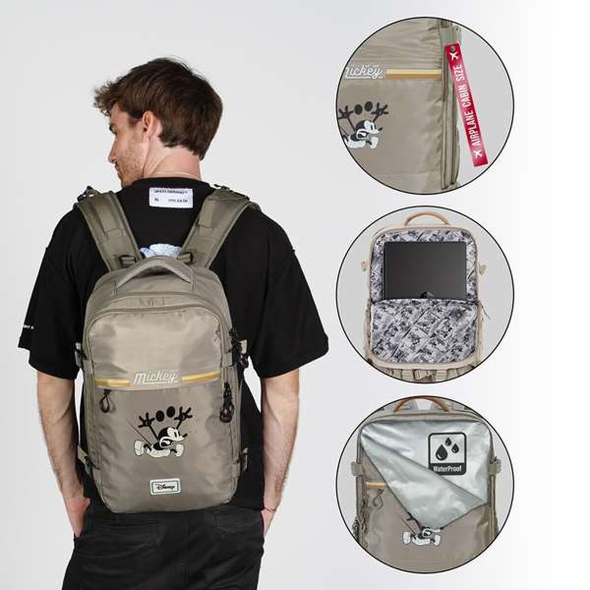 Multipurpose Backpack Mickey Mouse Khaki Cabin-13