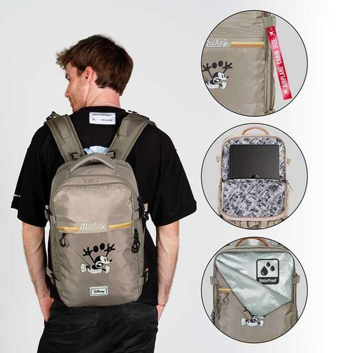 Multipurpose Backpack Mickey Mouse Khaki Cabin-8