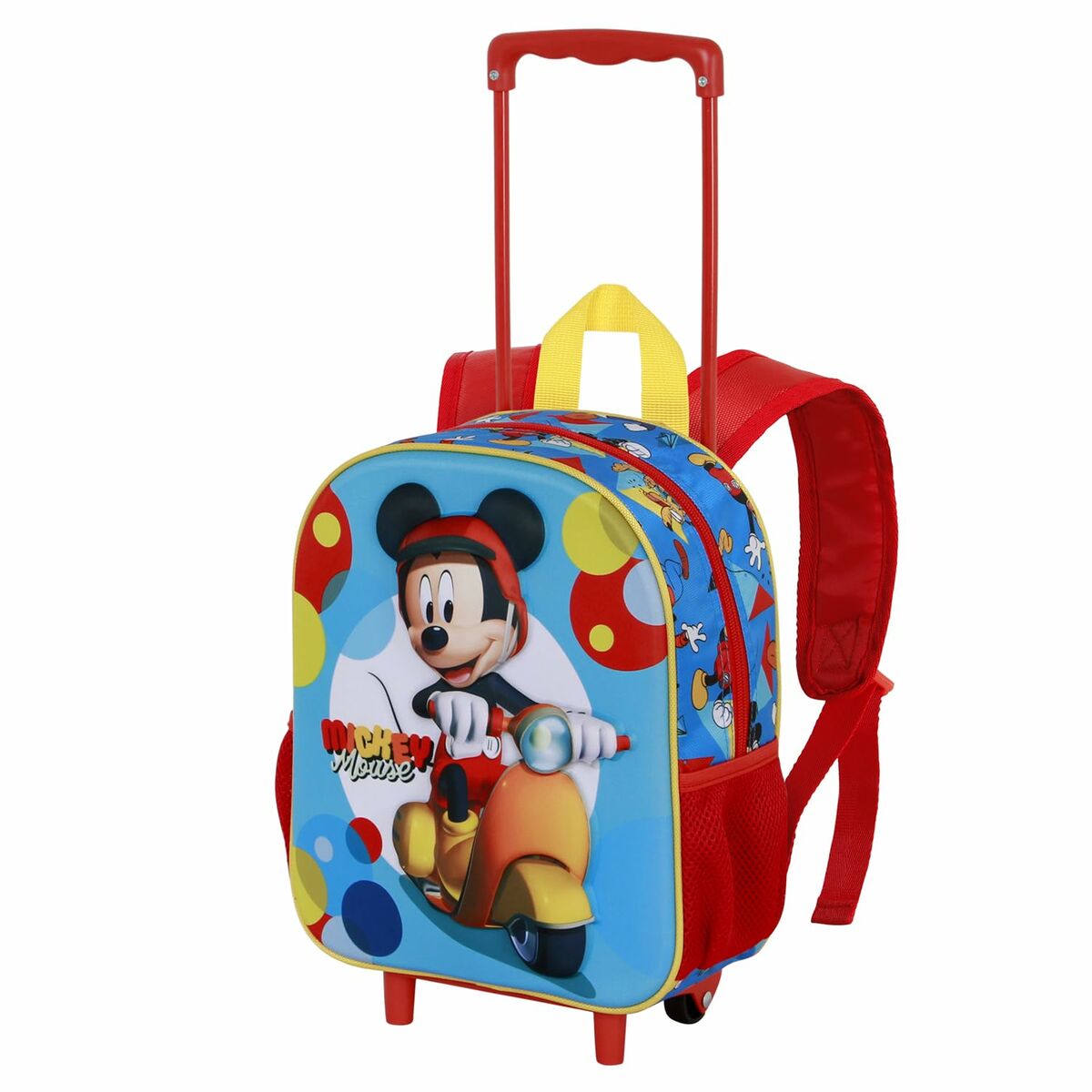 3D School Bag with Wheels Mickey Mouse Scooter Blue Red 26 x 13 x 34 cm-4