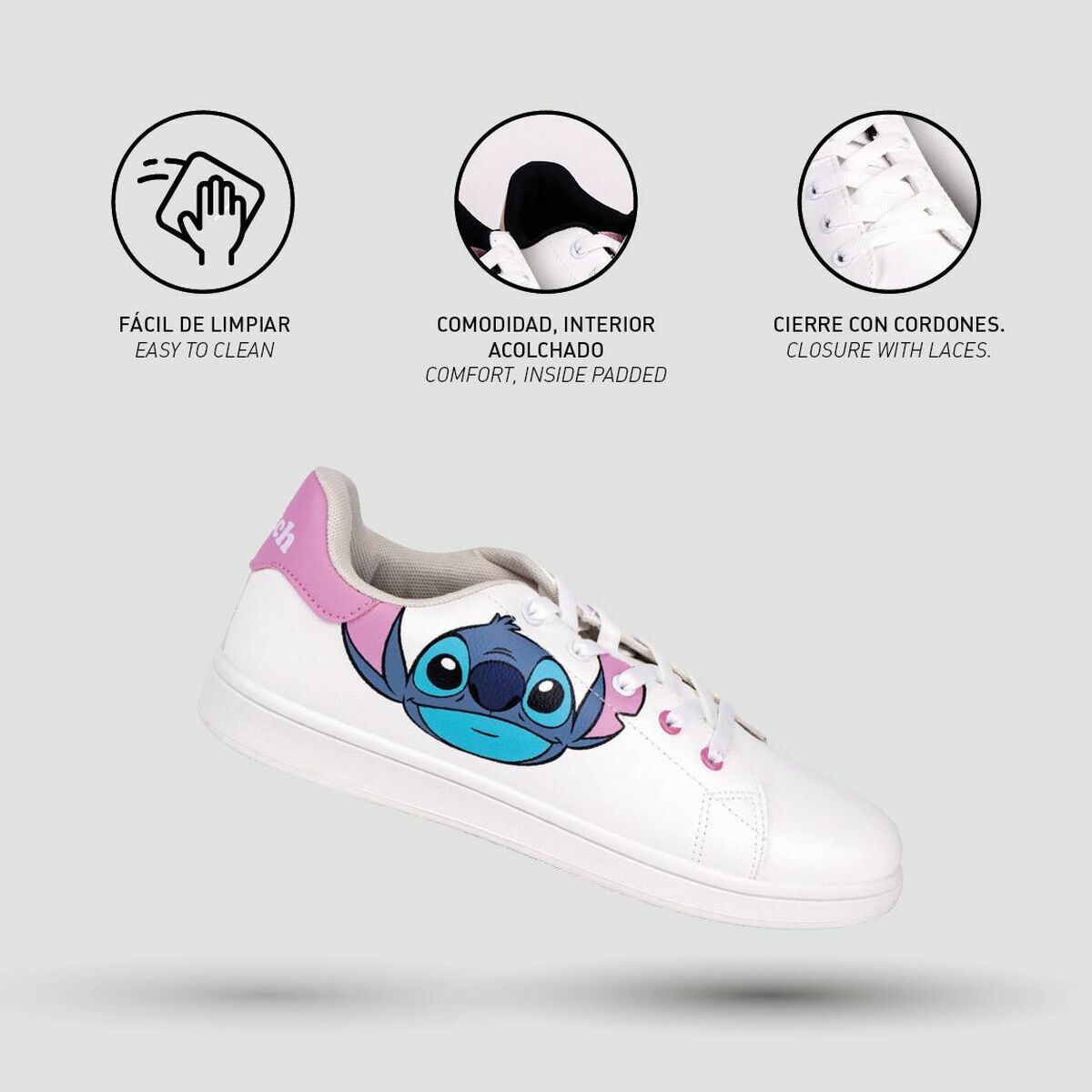Sports Trainers for Women Stitch White-4