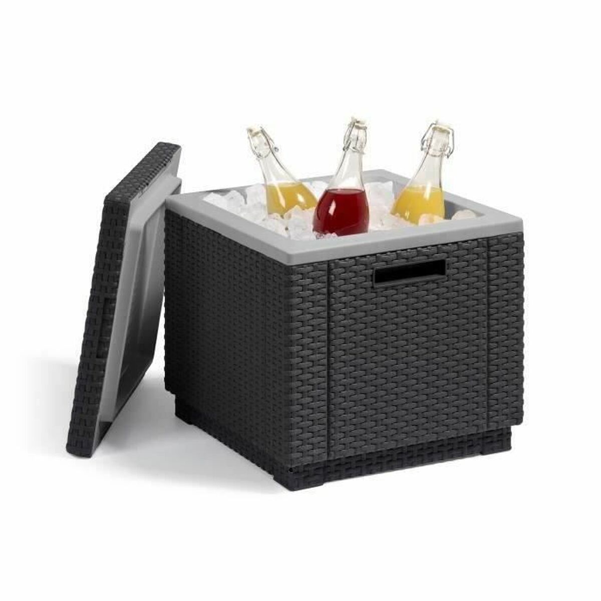 Side table Allibert by KETER Ice Cube graphite 42 x 42 x 41 cm Grey-12
