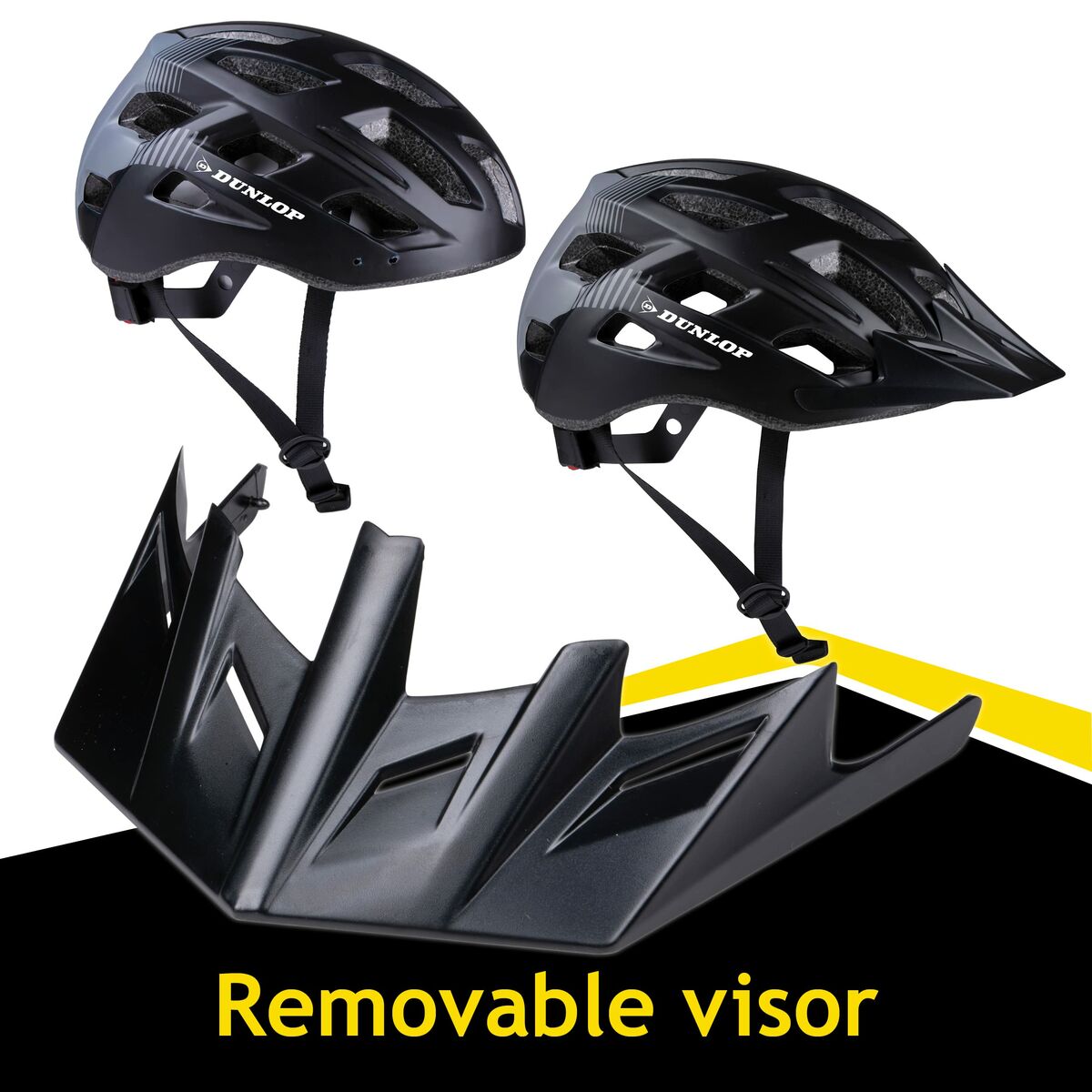 Adult's Cycling Helmet Dunlop M Black LED Light-3