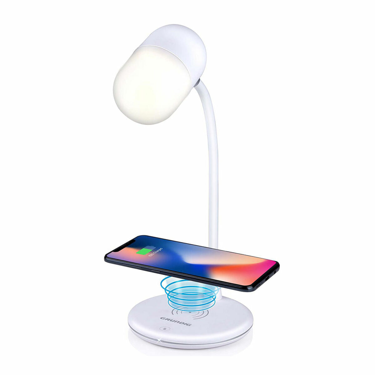 LED lamp with Speaker and Wireless Charger Grundig White 10 W 50 lm Ø 12 x 26 cm Plastic 3-in-1-4