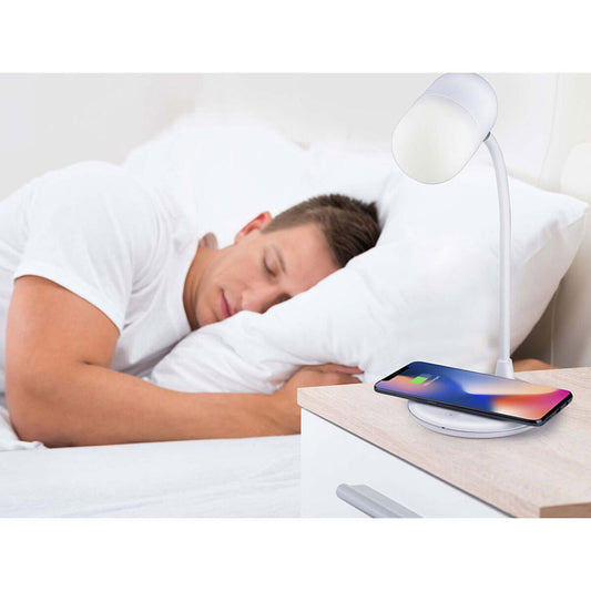 LED lamp with Speaker and Wireless Charger Grundig White 10 W 50 lm Ø 12 x 26 cm Plastic 3-in-1-1