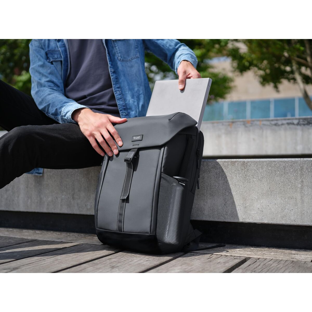 Laptop Backpack Trust 25669 Grey-10
