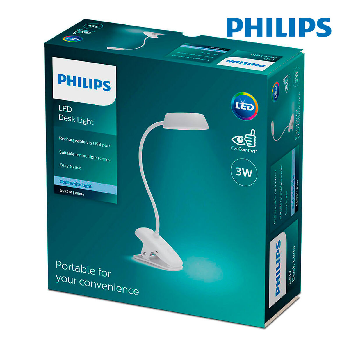 Desk lamp Philips Lámpara de mesa White Metal 3 W-4