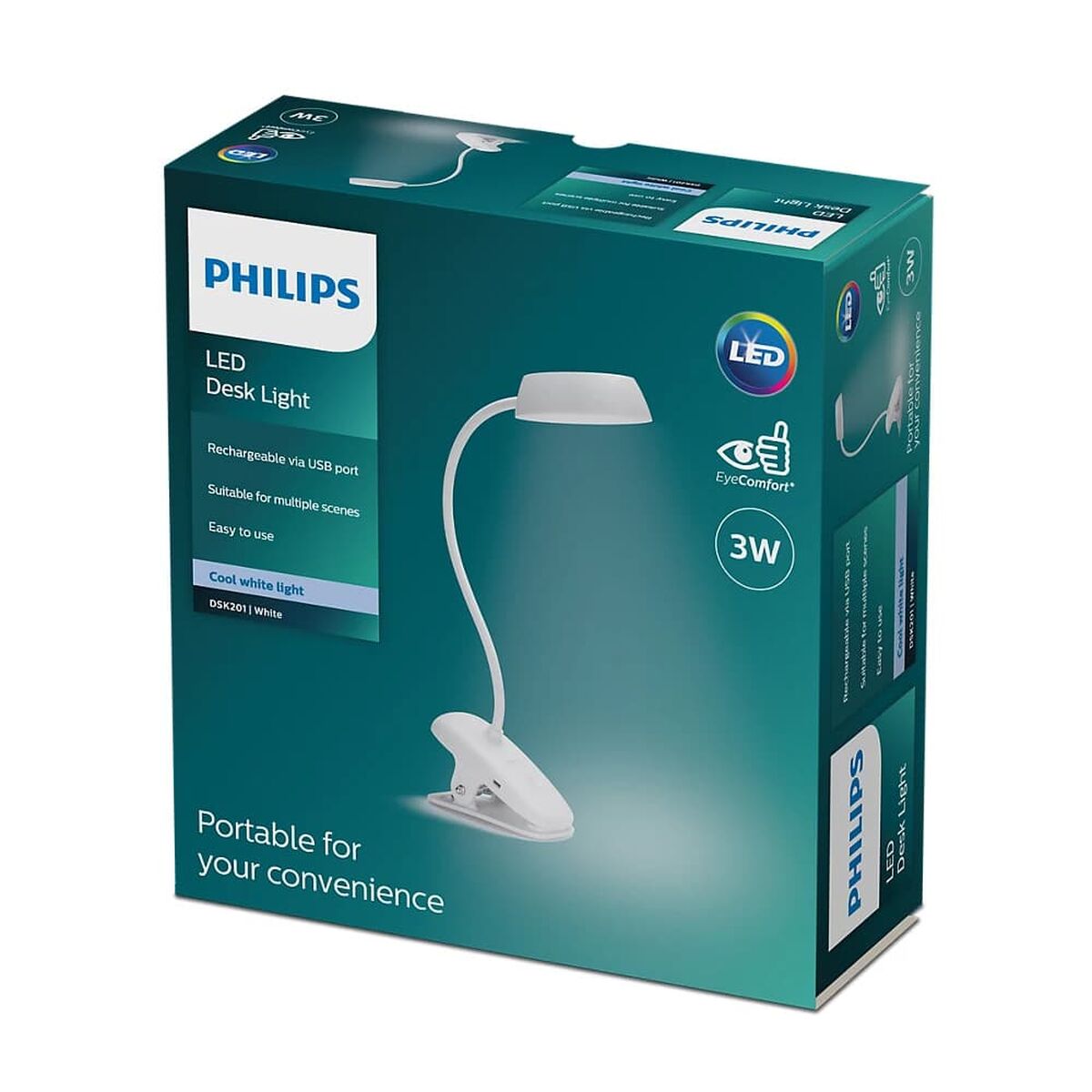 Desk lamp Philips Lámpara de mesa White Metal 3 W-2