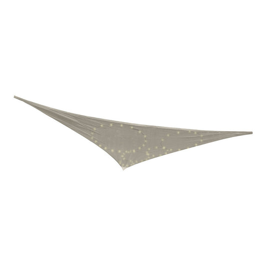 Shade Sail Grey 3 x 3 x 3 m LED Light Exterior Solar Awning-0
