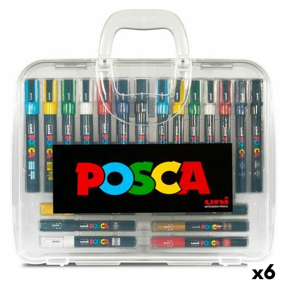Set of Felt Tip Pens POSCA Multicolour (6 Units)-0