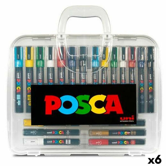 Set of Felt Tip Pens POSCA Multicolour (6 Units)-0