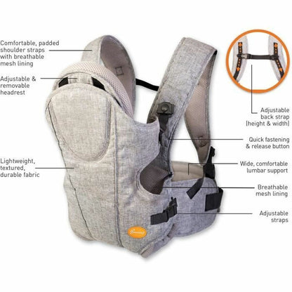 Baby Carrier Backpack Dreambaby Oxford Grey + 3 years 15 kg-5