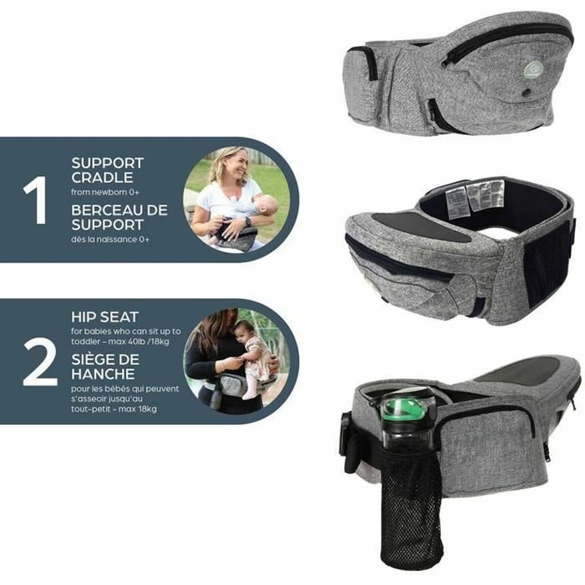 Baby Carrier Backpack Dreambaby Grey + 0 Months-2