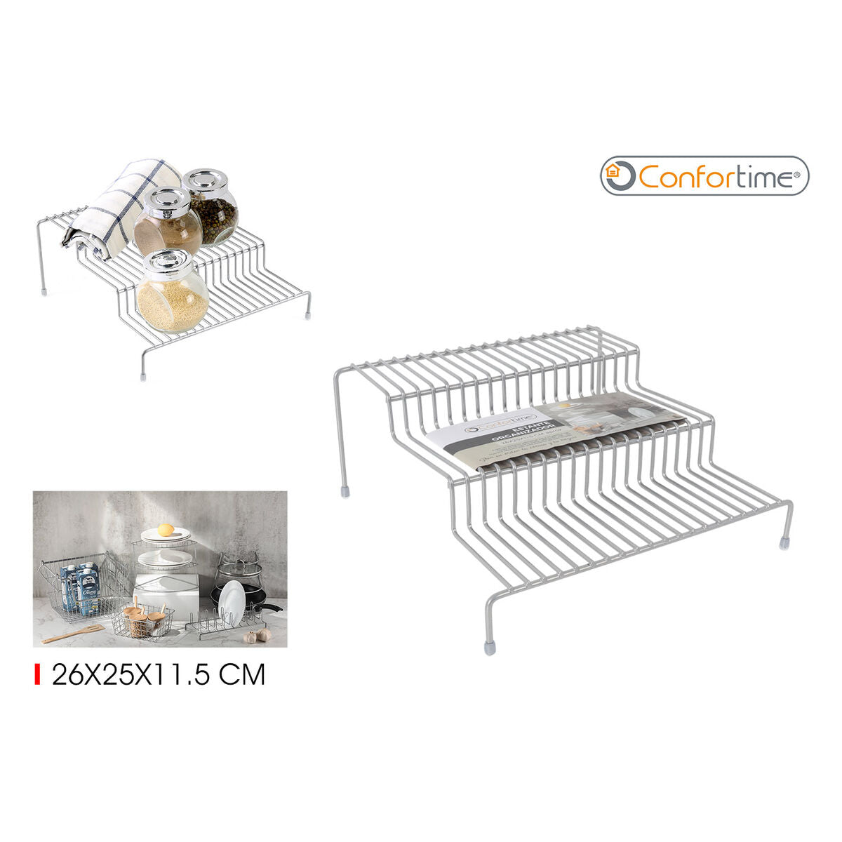 Kitchen Cupboard Organiser Confortime 26 x 25 x 11,5 cm (12 Units)-4