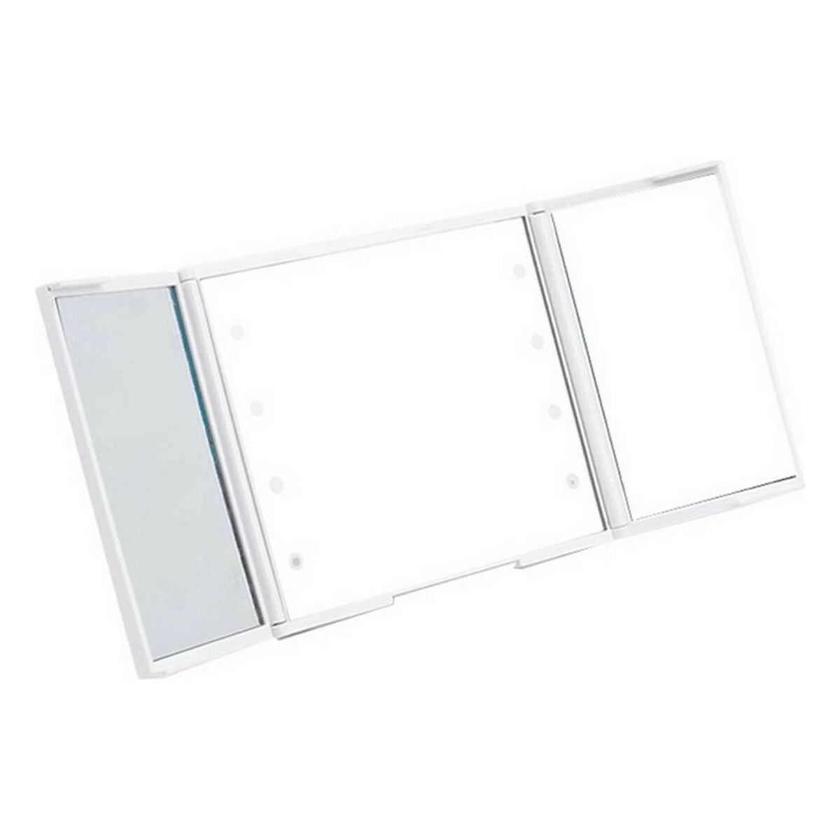 Pocket Mirror Berilo White ABS 1,5 x 9,5 x 11,5 cm LED Light (12 Units)-2