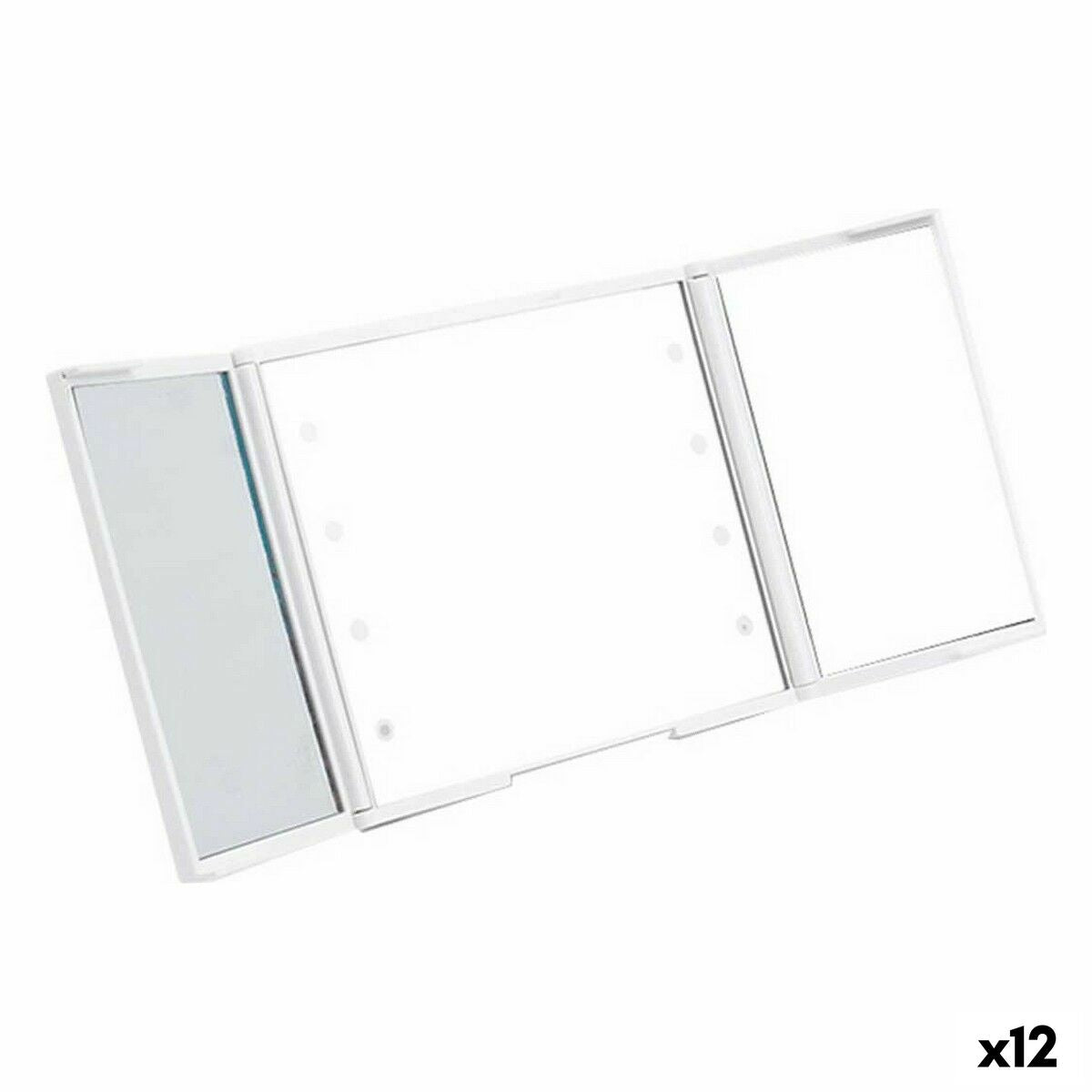 Pocket Mirror Berilo White ABS 1,5 x 9,5 x 11,5 cm LED Light (12 Units)-0