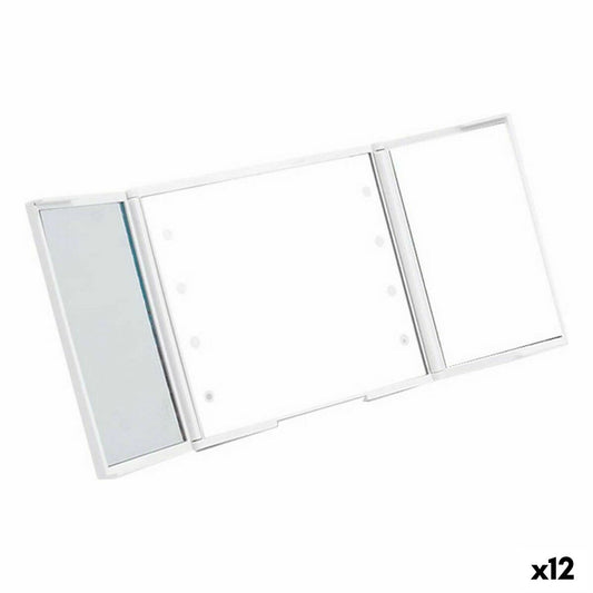 Pocket Mirror Berilo White ABS 1,5 x 9,5 x 11,5 cm LED Light (12 Units)-0