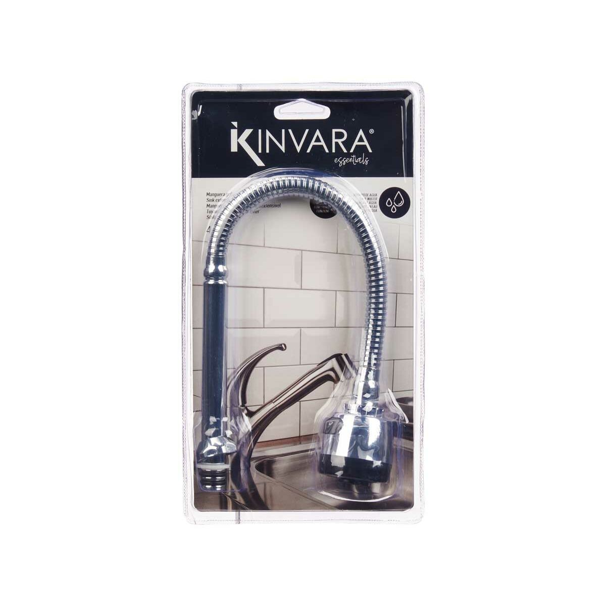 Kitchen Tap Kinvara Black Silver Rubber Metal Plastic Extendable Multifunction (12 Units)-2