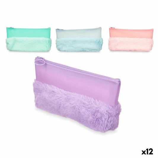 School Case Pincello Blue Green Purple Pink 21 x 9 x 3 cm Pompom (12 Units)-0
