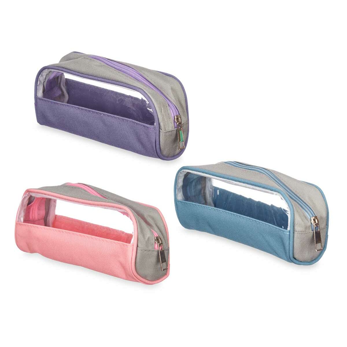 School Case Pincello Blue Purple Pink Transparent 23 x 5,5 x 8 cm (12 Units)-2