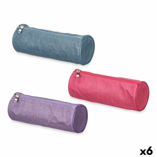 Cylindrical School Case Pincello Blue Purple Pink 22 x 8 x 8 cm (6 Units)-0