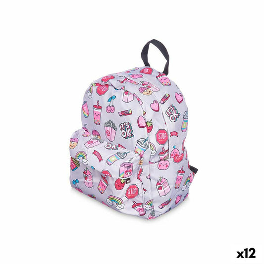 School Bag Pincello Multicolour 28 x 12 x 22 cm 22 x 28 x 12 cm Rainbow (12 Units)-0