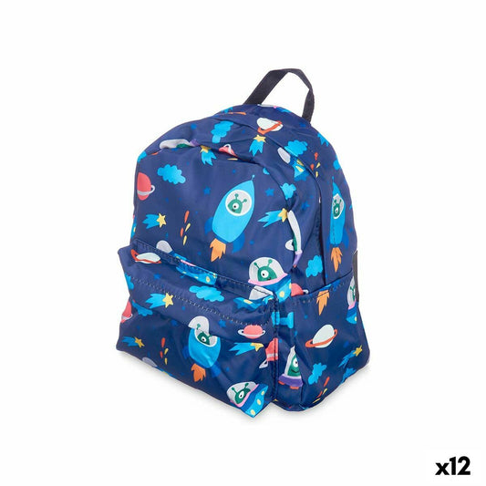 School Bag Pincello Multicolour 28 x 12 x 22 cm 22 x 28 x 12 cm Spaceship (12 Units)-0