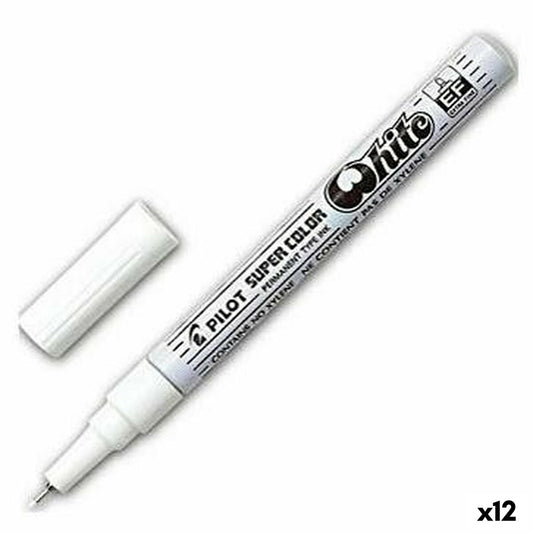 Permanent marker Pilot White (12 Units)-0
