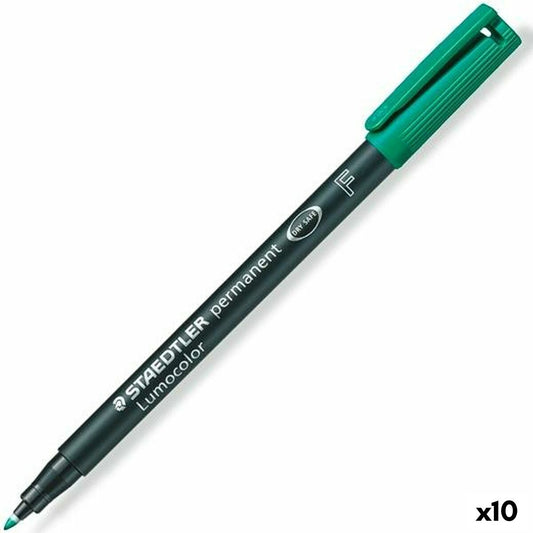 Permanent marker Staedtler Lumocolor 318 F Green (10 Units)-0