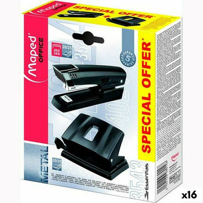 Set Maped 3543 Essentials Rock drill Stapler Black (16 Units)-0
