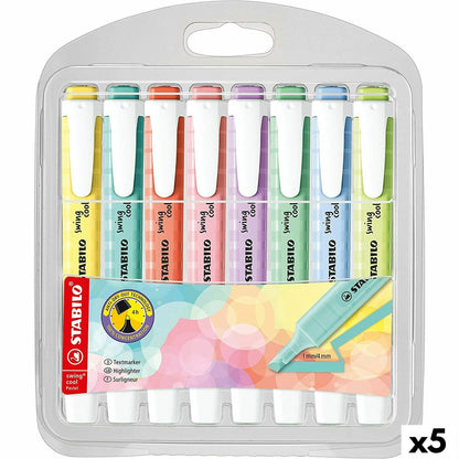 Fluorescent Marker Set Stabilo Swing Cool Pastel Multicolour (5 Units)-0