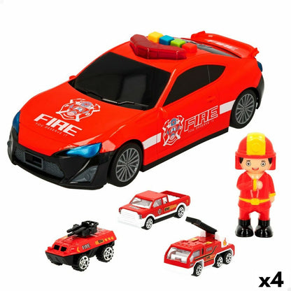 Vehicle Playset Speed & Go 30 x 9,5 x 13 cm Fireman Light Sound 4 Units-0