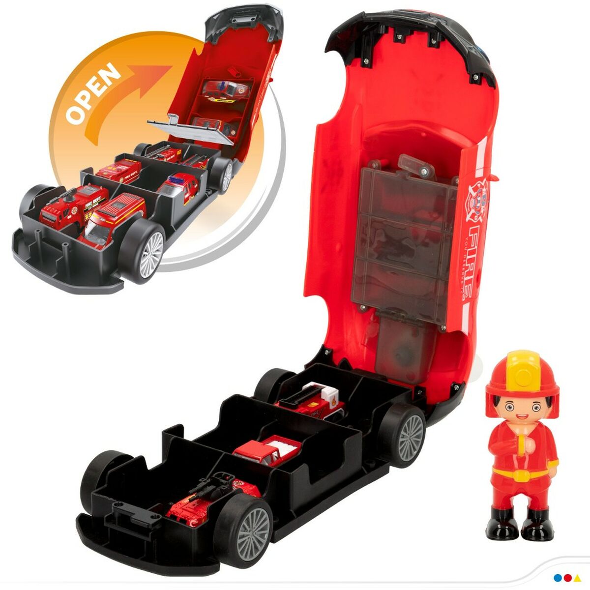 Vehicle Playset Speed & Go 30 x 9,5 x 13 cm Fireman Light Sound 4 Units-2