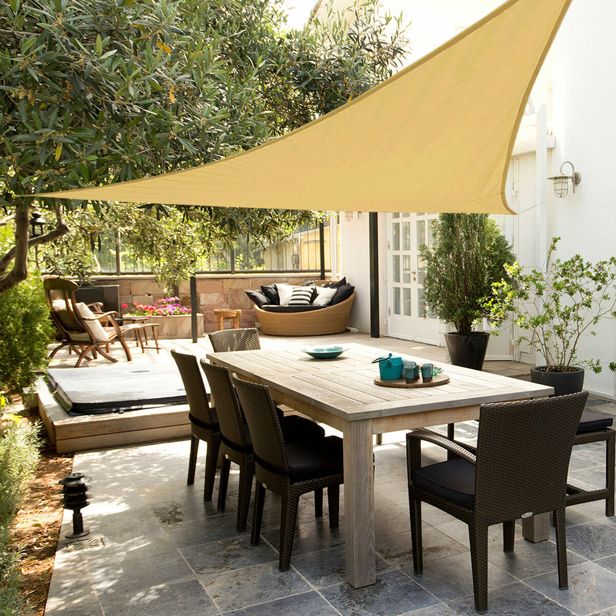 Shade Sail Aktive Cream 500 x 0,3 x 500 cm Triangular (4 Units)-2