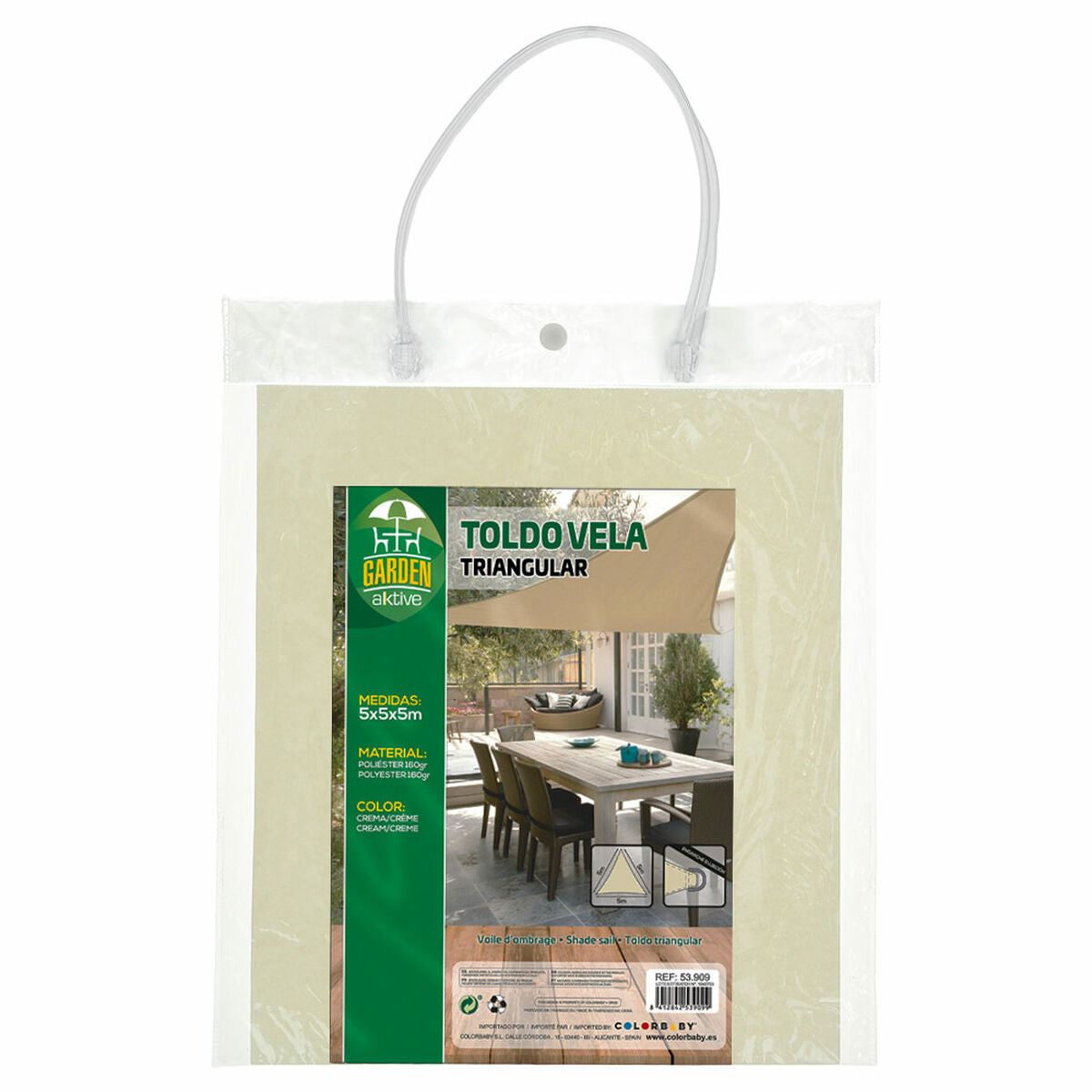 Shade Sail Aktive Cream 500 x 0,3 x 500 cm Triangular (4 Units)-1