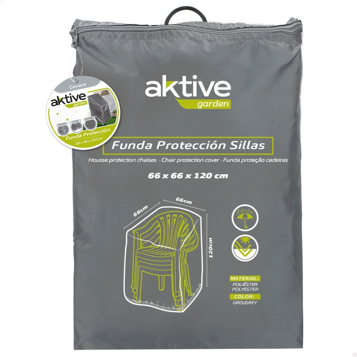 Chair Cover Aktive 66 x 120 x 66 cm (6 Units)-2