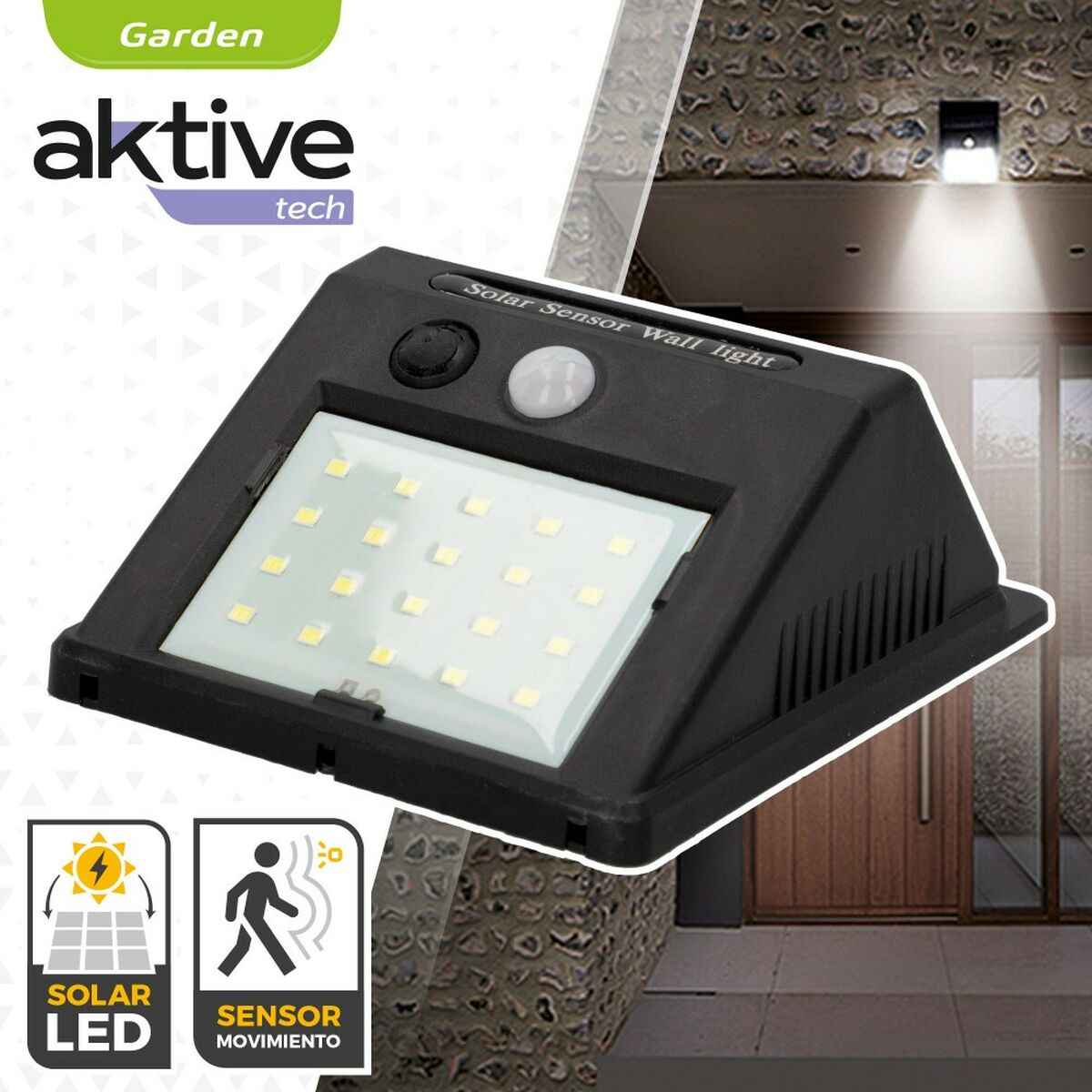 LED Light with Movement Sensor Aktive Plastic 9 x 12 x 5 cm (6 Units)-4