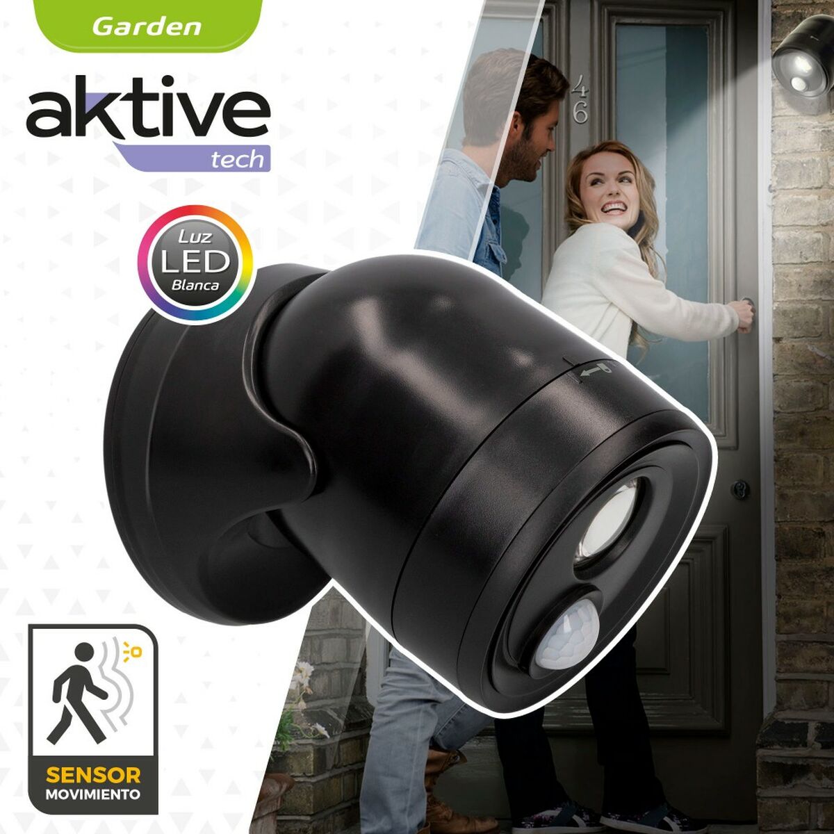 LED Light with Movement Sensor Aktive Plastic 10,5 x 12,5 x 13,5 cm (12 Units)-4