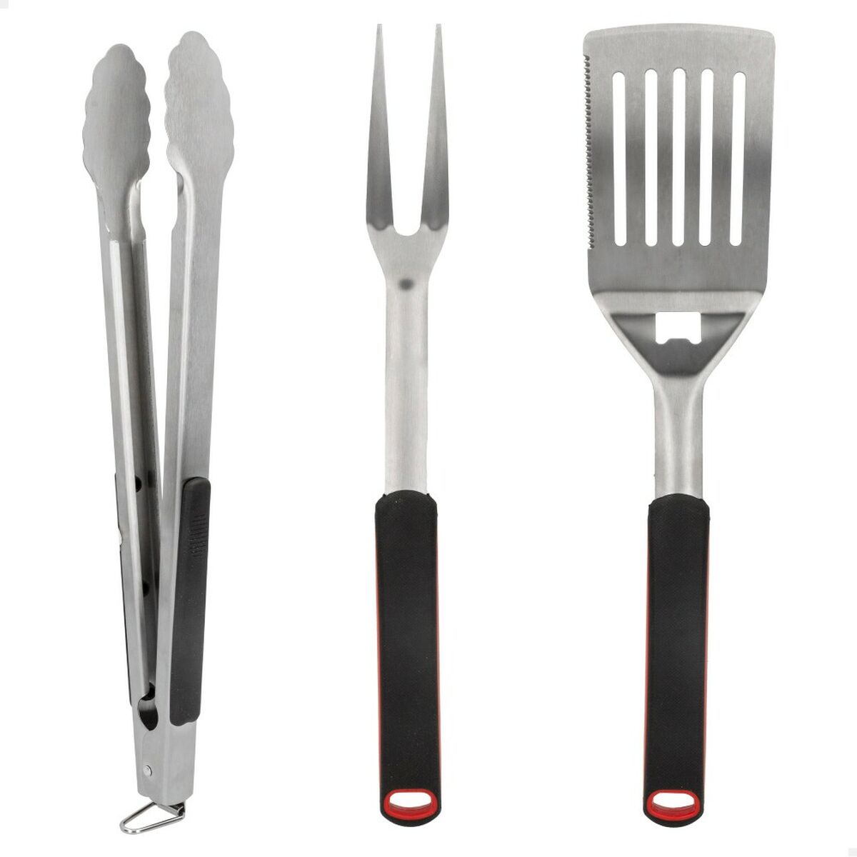 Barbecue Utensils Set Aktive 3 Pieces Barbecue Stainless steel 9 x 41 x 5 cm (4 Units)-6