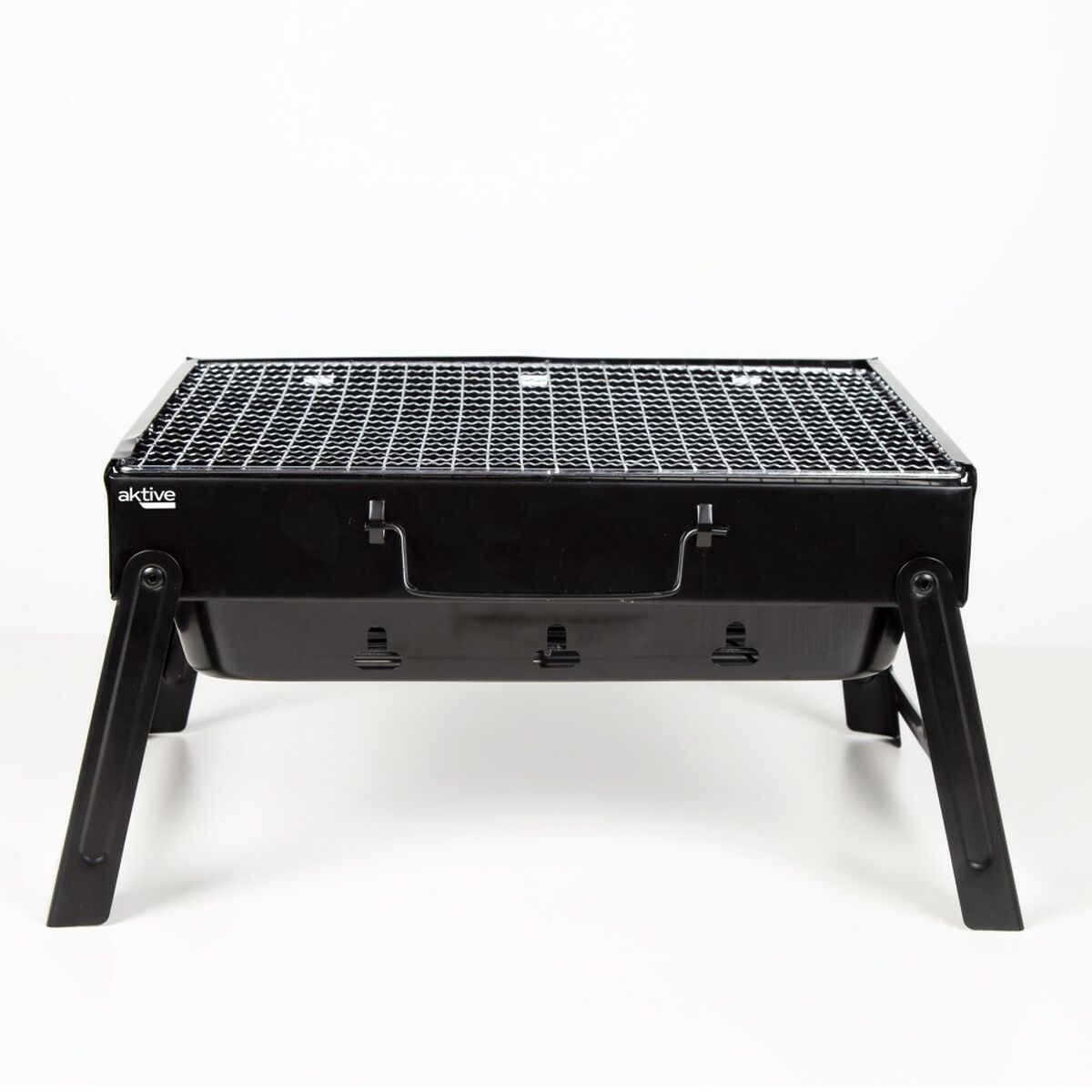 Barbecue Portable Aktive Rectangular Black Steel 40 x 20 x 28 cm-5
