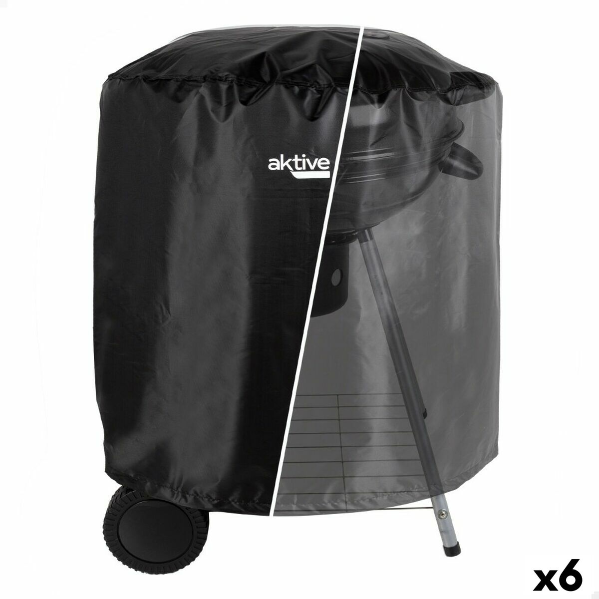 Protective Cover for Barbecue Aktive Black 6 Units 69,5 x 67 x 69,5 cm-0