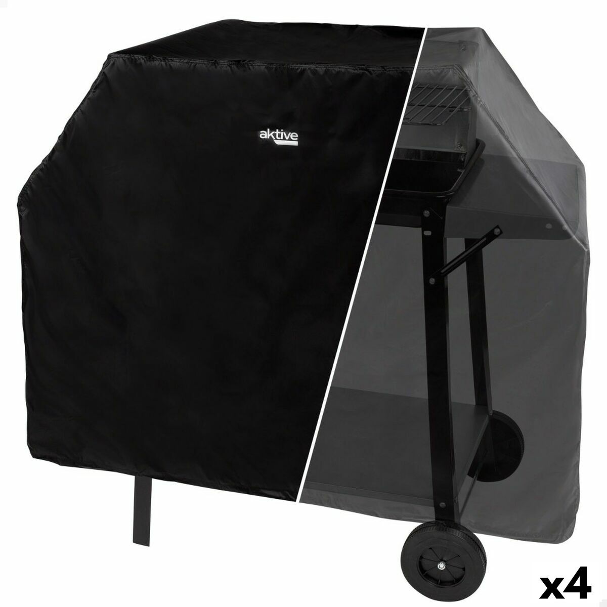 Protective Cover for Barbecue Aktive Black 4 Units 142 x 120 x 60 cm-0