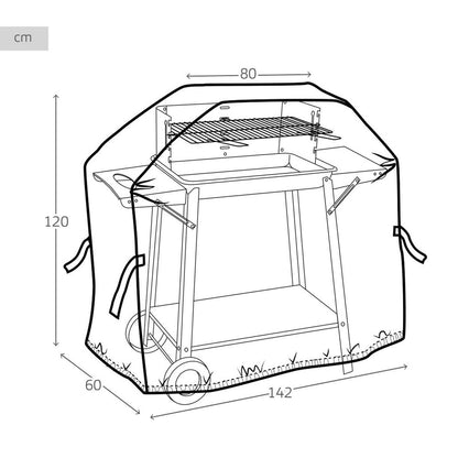 Protective Cover for Barbecue Aktive Black 4 Units 142 x 120 x 60 cm-3