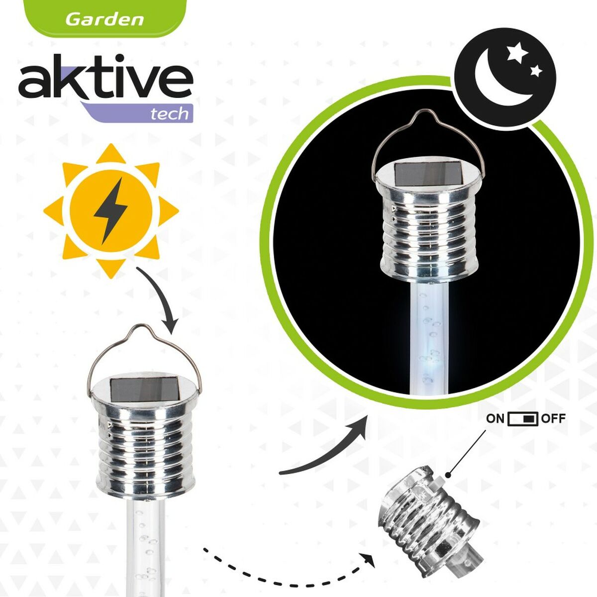 Solar lamp Aktive 3 x 17,5 x 3 cm (24 Units)-2