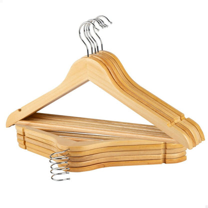 Set of Clothes Hangers Max Home Natural Wood Steel 44,5 x 23 x 1 cm 10 Pieces (6 Units)-6