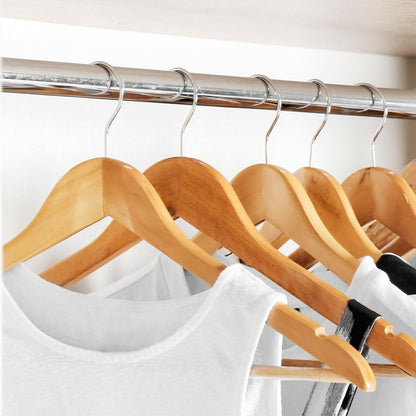 Set of Clothes Hangers Max Home Natural Wood Steel 44,5 x 23 x 1 cm 10 Pieces (6 Units)-5