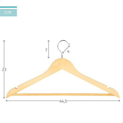 Set of Clothes Hangers Max Home Natural Wood Steel 44,5 x 23 x 1 cm 10 Pieces (6 Units)-4