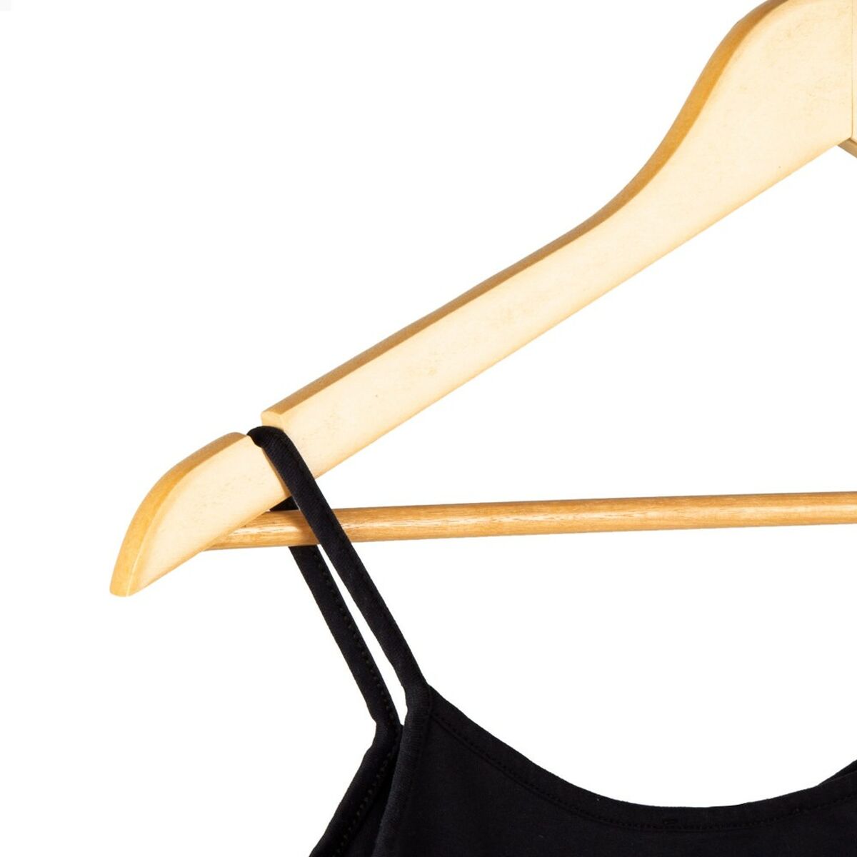 Set of Clothes Hangers Max Home Natural Wood Steel 44,5 x 23 x 1 cm 10 Pieces (6 Units)-2