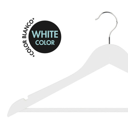Set of Clothes Hangers Max Home White Wood Steel 44,5 x 23 x 1 cm 20 Pieces (4 Units)-4